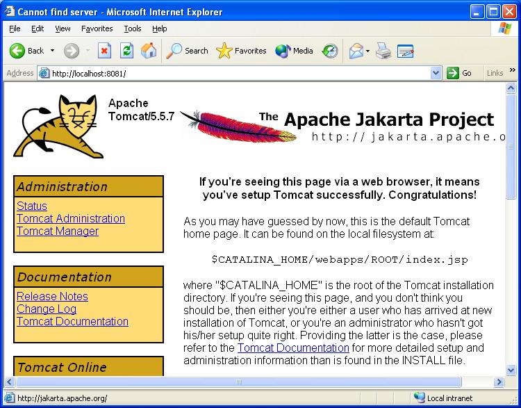 tomcat home page